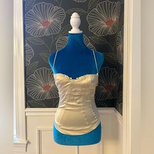 Roberto Cavalli Gold Silk Bustier Top